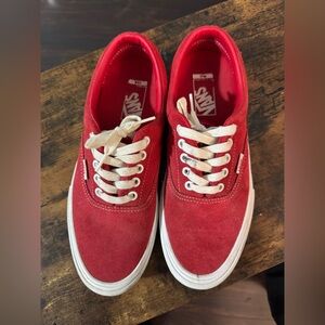 Vans Bold Red Canvas Sneakers